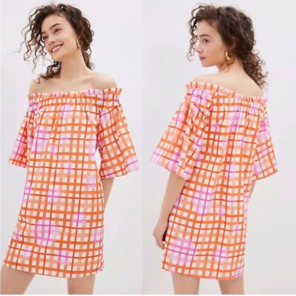 Anthropologie Corey Lynn Calter Monaco Off The Shoulder Mini Dress Cotton Poplin